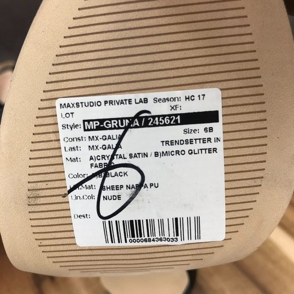 Max Studio Black Ankle Strap Embellished Pump Heel Sandals Womens Size 6 B - Picture 6 of 7